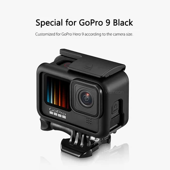 Vamson för GoPro Hero 9 Svart Standard Skyddande Border Ram Bostäder Case Cover Skal Mount för Go Pro Hero9 Kamera Tillbehör