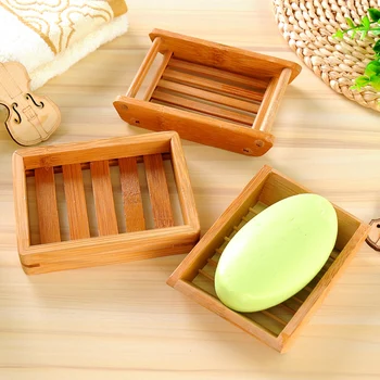 Vanzlife kreativa badrum handgjorda dränering trä-enkla bambu soap box