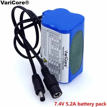VariCore Skydda 7.4 V 5200mAh 8.4 V 18650 li-lon Batteri cykel lampor främre strålkastare speciell batteri DC 5.5*2,1 MM