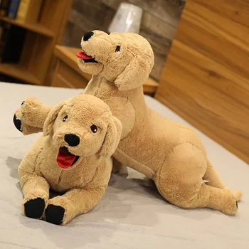 Varma 35/75cm Simulering Labrador Hund Plysch leksak Kreativa Realistiska Djur Valp Dockor Fyllda Mjuka Leksaker för Barn i Födelsedagspresent