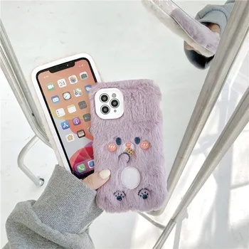 Varma, Mjuka Phone Case för iPhone 11 Pro Max XSMax XR X Gullig tecknad Päls fluffig Päls Omslaget för att SE 2020 2 7 8 Plus flicka eller Fall