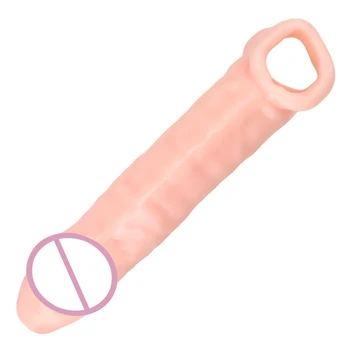 VATINE Återanvändbara Kondomer Penis Sleeve Dildo Penis Sleeve Comdom Gummi Dildo Manliga Snopp Penis Extender Extender Ärm