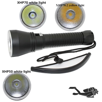 Vattentät Dykning kraftfull ficklampa XHP70 4200LM XHP50 2600LM LED undervattens ficklampa dyka Lampa lanterna 26650 18650