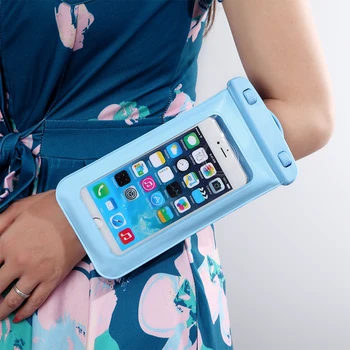 Vattentät Telefon Väska För iPhone 11 För Samsung A51 Universal 6,5 Tums Hängande Hals Full Utsikt Transparent PVC Fall vattentät väska
