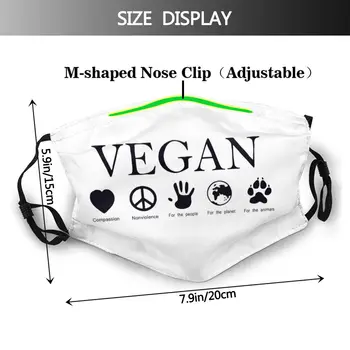 Vegan Män Kvinnor Återanvändbara Face Mask Veganism Anti Haze Dammtät Mask Med Filter För Skydd Mask Respirator Mun Muffe