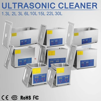 VEVOR 1-30 Ultrasonic Cleaner med Värmare Timer för Tandvård Sonic Renare Badkar Glasögon Smycken Klockor Rengöring med Ultraljud Maskin