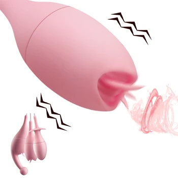 Vibrerande oralsex Tungan G-Spot Vibrator för Klitoris att Slicka Tungan Stimulator sexleksaker för Kvinnor Orgasmer Sex Ägg Vibrator