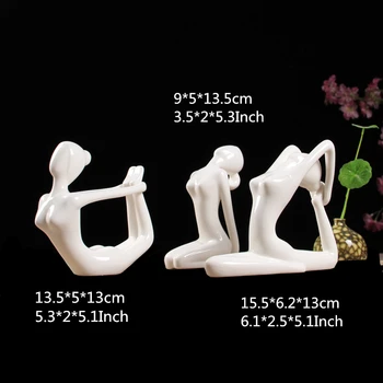 VILEAD 13 cm 15,5 cm Keramik Yoga Figurer Kreativa Karaktär Modell Människor Ornament heminredning Tillbehör Nytt År Hantverk