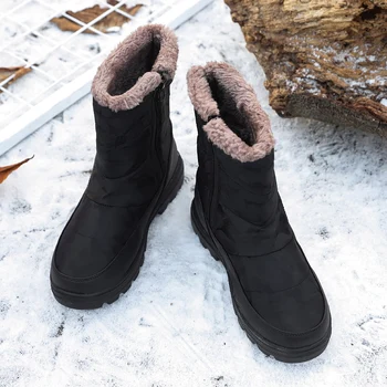 Vinter Stövlar med Hög Top Kvinnor Stövlar Skor Anka Jakt Skor England Män PU Läder Skor Chaussure Hiver Homme Ankel Boots