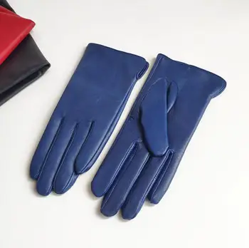 Vintern fårskinn handskar för kvinnor multi-color velvet foder hösten och vintern kvinnliga äkta läder handskar