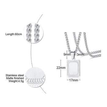 Vnox Anpassa A-Z 26 Initialer Brev Hänge Halsband för Män Kvinnor Anpassad Gravera Alfabetet Charm Kätting 24