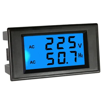 Voltmeter Hertz/HZ Meter AC 80-300V Spänning Följa Dubbla LCD-Display Spänning Frekvens Meter Digital 45-65HZ Frekvens Counter