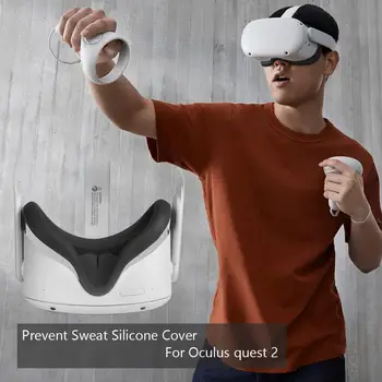 VR Tillbehör Mjuk Silikon Eye Mask Täcka För Oculus Quest 2 VR-Glasögon Ljus Blockering Anti-svett Ansikte Öga Täcka Pad För Quest2