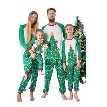 Vuxna Barn Xmas Party Nattkläder Ställa Jul Pyjamas Set 2 Bit Sleepwear Bomull Vuxna Barn Sleepwear Familj Matchande Kläder