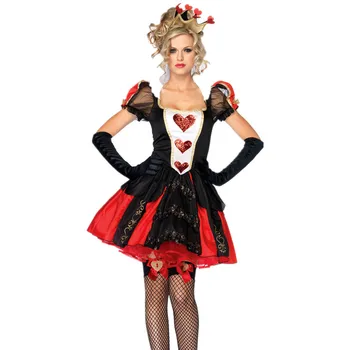 Vuxna Kvinnor Sexiga Dam I Hjärtat Kostym Halloween Film Alice, Red Queen Outfit