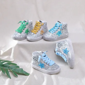 Våren Hösten New Children ' s Casual Skor Mode Bling Barn Ombord Skor Unisex Mode Sneakers för 1-6 År Gamla Barn