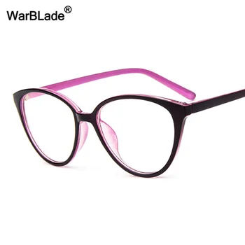 WarBLade Nya Cat Eye Glasögon Ram Kvinnor Klassisk Ram Spegel Kvinnliga Mode Designer Optiska Glasögon Oculos de grau