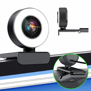 Webbkamera 2K autofokus med Mikrofon PC-Kamera Webbkamera Full HD 1080p Web Cam för PC Skype OBS Ånga Webb-Kamera