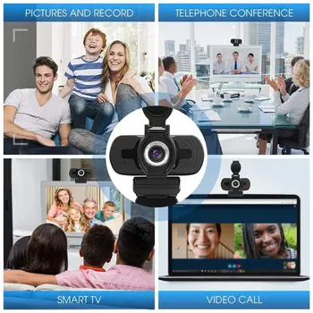 Webcame 1080P Full 4K 30FPS Vidvinkel USB-Webbkamera med Integritet Täcka Mic Web Cam För PC-Konferensen Web Kamera
