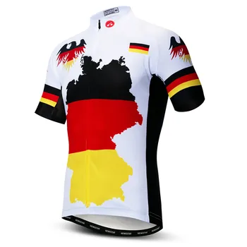 Weimostar Tyskland Pro Team Cykling Jersey MTB Cykel-Shirt Sommaren Kort Ärm Män s Mountain Bike Jersey Fuktspridande Cykling Slitage