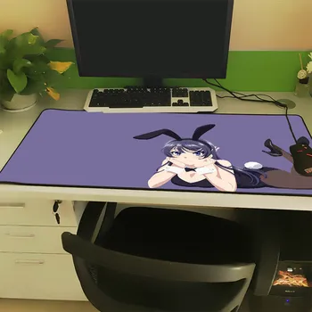 XGZ Anime Stor musmatta Svart Lock-Kanten Sexig Bunny Girl Bärbar PC Tabell Mat Söta Syster Flicka Gummi Icke-slip Universal