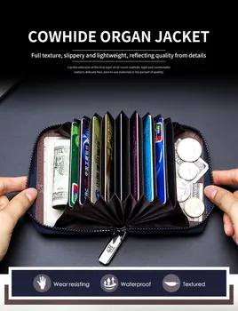 Xiaomi Första Lager Kohud Kort Hållare Män Casual Läder Väska Körkort Kort Pack Plånbok Multifunktionella Mynt Plånbok