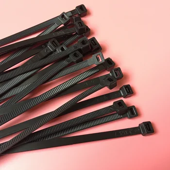 Xingo 5x500mm självlåsande Nylon Kabel buntband 100st Plast Kabel-Zip Tie Godkänd Ögla Wrap Bunt Band Black & White
