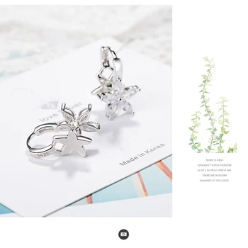 XIYANIKE Nya 925 Sterling Flisa Smycken Mode Design Dubbel Blomma Glans Crystal Stone Söta Örhängen För Kvinnor Eller Bröllop
