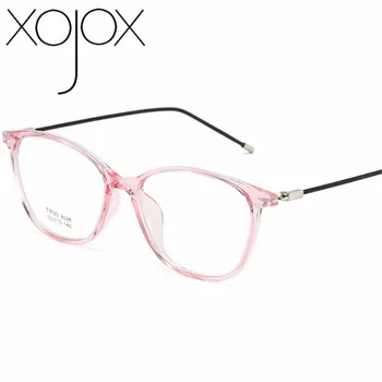 XojoX Cat Eye Glasögon Ram Kvinnor Män Mode Dator glasögonbågar Vintage Hög Kvalitet Transparent TR90 Ultralätta Glasögon