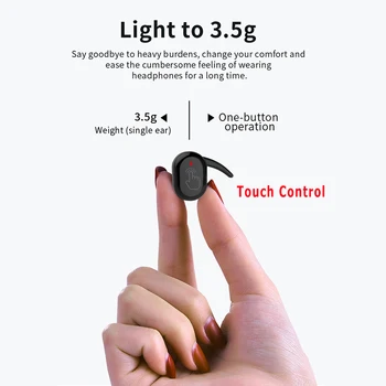 Y30 TWS Smart Fingeravtryck Tryck på Bluetooth-Hörlurar 5.0 Hörlurar Trådlösa 4D, Stereo Hörlurar brusreducerande Gaming Headset