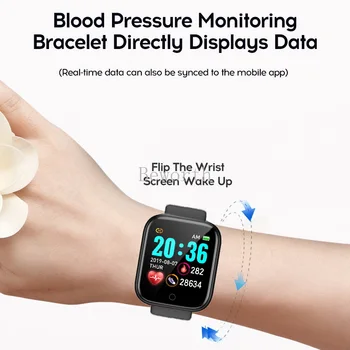 Y68 D20 Pro Smart Klocka Bluetooth-Fitness Tracker Sport Armband pulsmätare blodtryck Män Smartwatch för Android