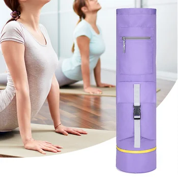 Yoga Mat Väska Stora Dragsnodd Nylon Motion Multifunktionella Och Funktionell Förvaring Fickor Med Justerbar Axelrem