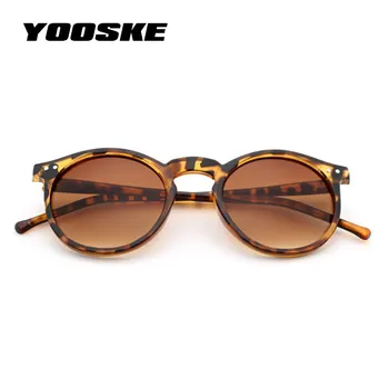 YOOSKE Retro Cat Eye Solglasögon för Kvinnor Vintage Runda solglasögon Kvinna Man Klassiska Glasögon för semester resor skydda