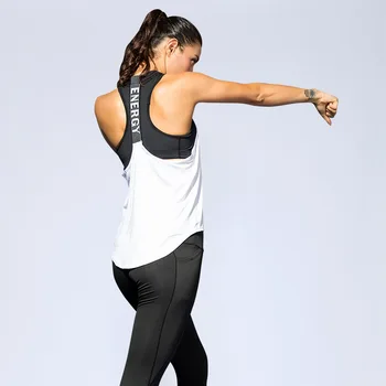 Yuerlian löpträning Vest Kvinnor Löst Fitness Yoga Passar T-formade Ryggen Hollow Strap snabbtorkande Vest
