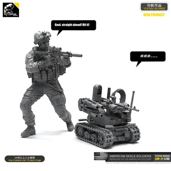 Yufan Modell 1/35 Figur Modell Kit Amerikanska Seal Commando Och Operativa Robot Harts Soldat Omonterad Loo-21