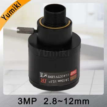 Yumiki 3.0 Megapixel fast iris HD-CCTV-kamera lins 2.8-12mm/justerbart IR HD säkerhet kameralinsen/manuell zoom och fokus M12-F1.4
