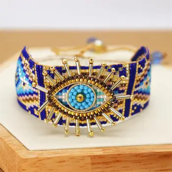 Zhongvi MIYUKI Armband För Kvinnor turkiska Tur Onda Ögat Armband Pulseras Mujer 2021 Femme Smycken Kvinna Handgjorda Vävstol Pärlor