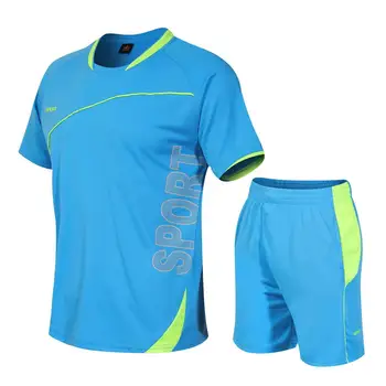 ZITY Utomhus Sport Passar Mens Sommaren Spår Passar Män T-Skjorta +Shorts som Andas Sweat Suit Snabb Torr joggingkläder Plus