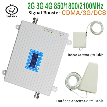 ZQTMAX 2g 3g 4g antenn set + gsm-mobiltelefon-signal booster 850 1800 2100 signal booster UMTS, LTE mobil förstärkare