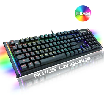 ZUOYA Spel Mekaniska Tangentbord LED-Bakgrundsbelyst Anti-ghosting Blå/Röd/Svart Slå fast gaming Keyboard ryska/engelska för bärbar dator