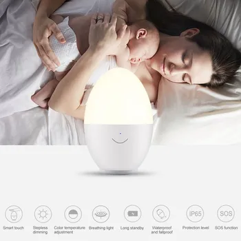 Ägg Night Light Touch-Sensor Byta Sovrum med Sömn energibesparande Kontakt LED Mjuk Lampa Barn Barn Kreativa nattlampa