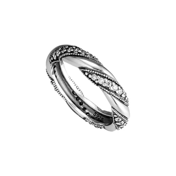 Äkta 925 Sterling Silver Band av Kärlek Finger Ringar För Kvinnor Bröllop förlovningsring Mode Smycken Grossist