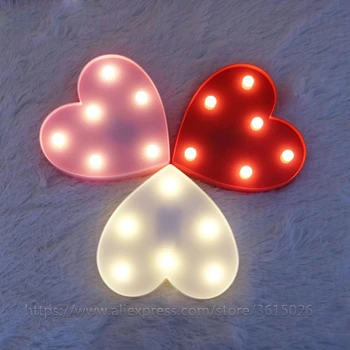 Älskar hjärtat stil sänglampa Moon Star Moln LED-nattlampa Rum part Dekoration För barnets Sovrum för Barnen Batteri AA