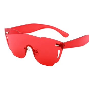 Överdimensionerade Garnityr Solglasögon för Kvinnor 2020 grön vit rosa gul stor ramlösa damer mode solglasögon festival oculos de sol