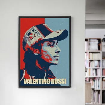 1 Bit Valentino Rossi Porträtt Bild Skriver Wall Art Affisch Målning på Duk Konst Modern heminredning för Levande Rum