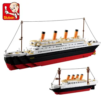 1021Pcs Titanic Ship Building Block Uppsättningar Siffror Båt Staden DIY Brinquedos Vänner Modell Tegel Pedagogiska Leksaker för Barn