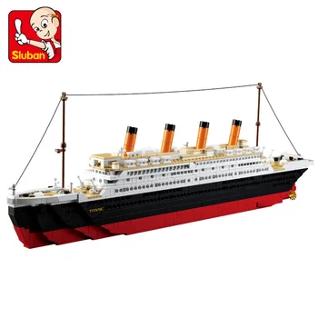 1021Pcs Titanic Ship Building Block Uppsättningar Siffror Båt Staden DIY Brinquedos Vänner Modell Tegel Pedagogiska Leksaker för Barn