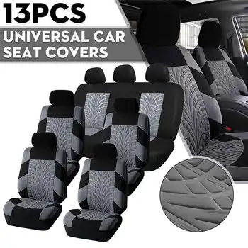 13pcs Universal 7 Seat Auto Bilar klädslar bilbarnstol Omfattar Beskyddare Pad Kudde Fram Bak Van Truck SUV