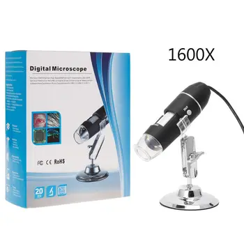 1600X Digital USB-Mikroskop-Kamera Endoskop 8LED Förstoringsglas med Hold Stå