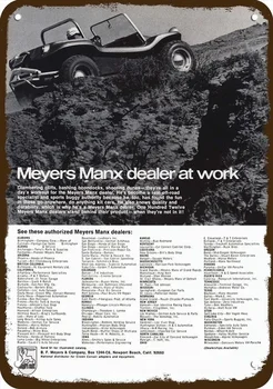 1968 Meyers Manx Dune Buggy Vintage Look Replica I Metall Tecken